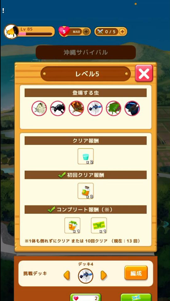 沖縄サバイバルLv5の事前確認